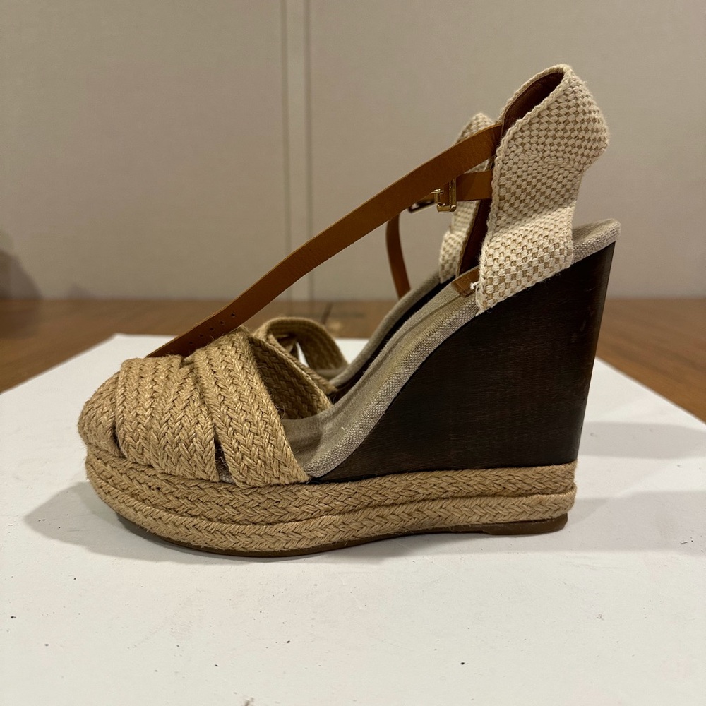 TORY BURCH Tan/Brown Wedge Heels